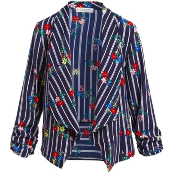 jon and anna Sweaters - Navy Blue Stripe Blazer